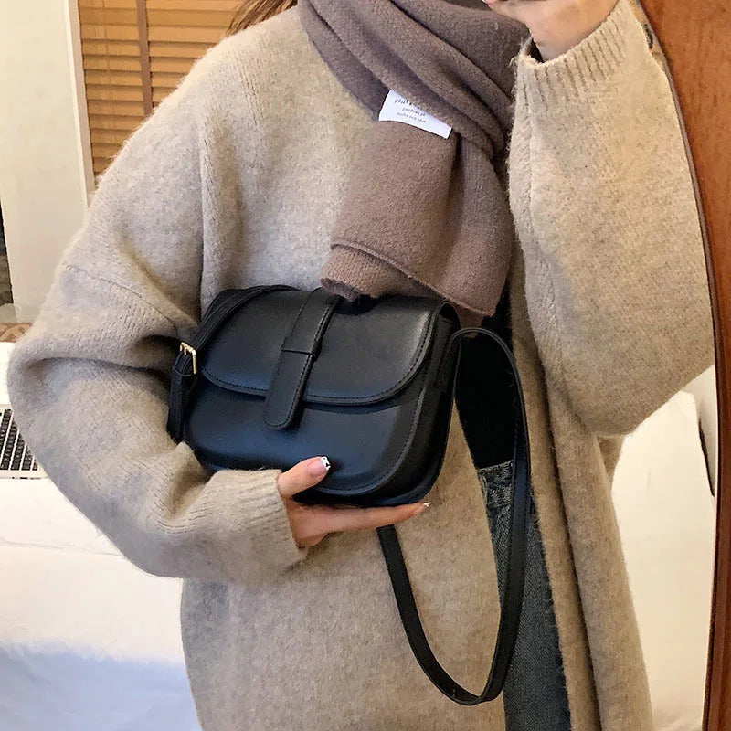 Women's Saddle Bag Leather Crossbody Handbag