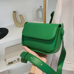 Solid Pu Leather Crossbody Bag for Women