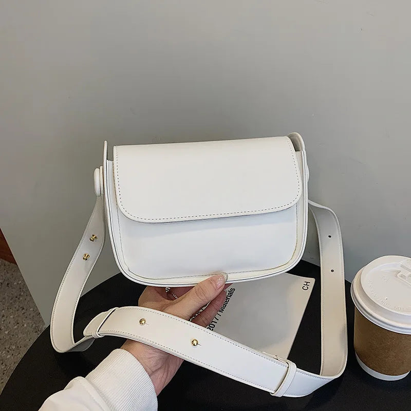Solid Pu Leather Crossbody Bag for Women