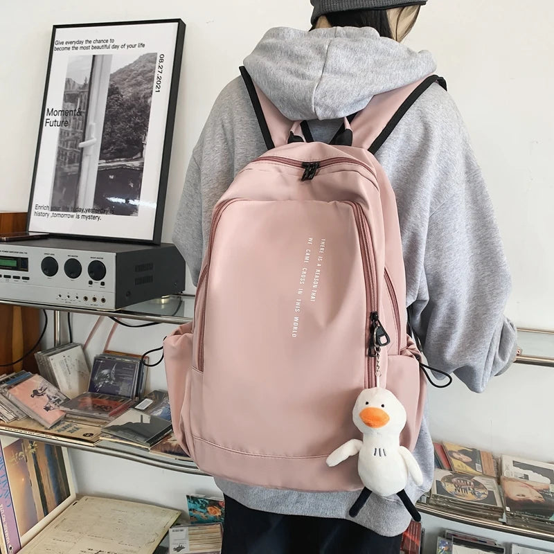 Simple Women Backpack Waterproof Schoolbag College Student Backpacks
