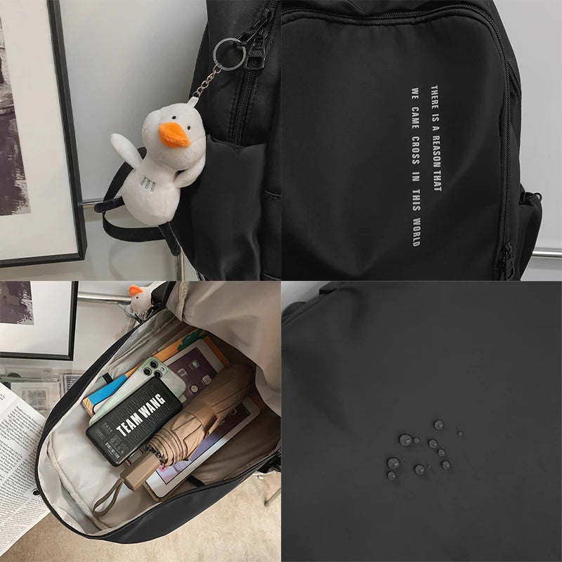 Simple Women Backpack Waterproof Schoolbag College Student Backpacks