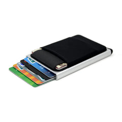 Slanke Aluminium RFID Portemonnee Met Elasticiteit Terug Pouch