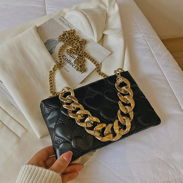 Small Chain PU Leather Underarm Bag for Women Totes Shoulder Bag