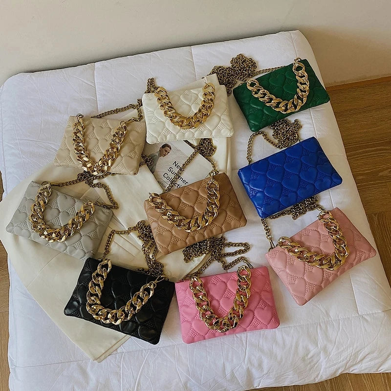 Small Chain PU Leather Underarm Bag for Women Totes Shoulder Bag