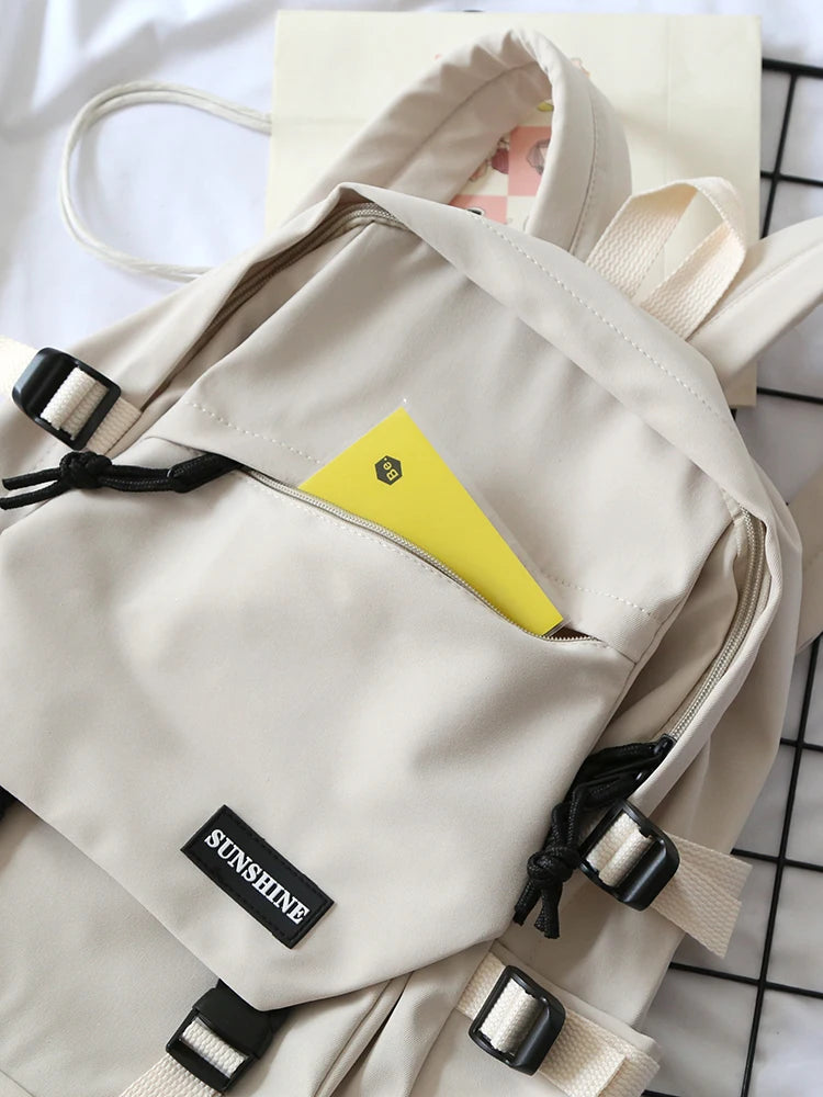 Waterproof Nylon Backpack for Girls - Teenage School Bag