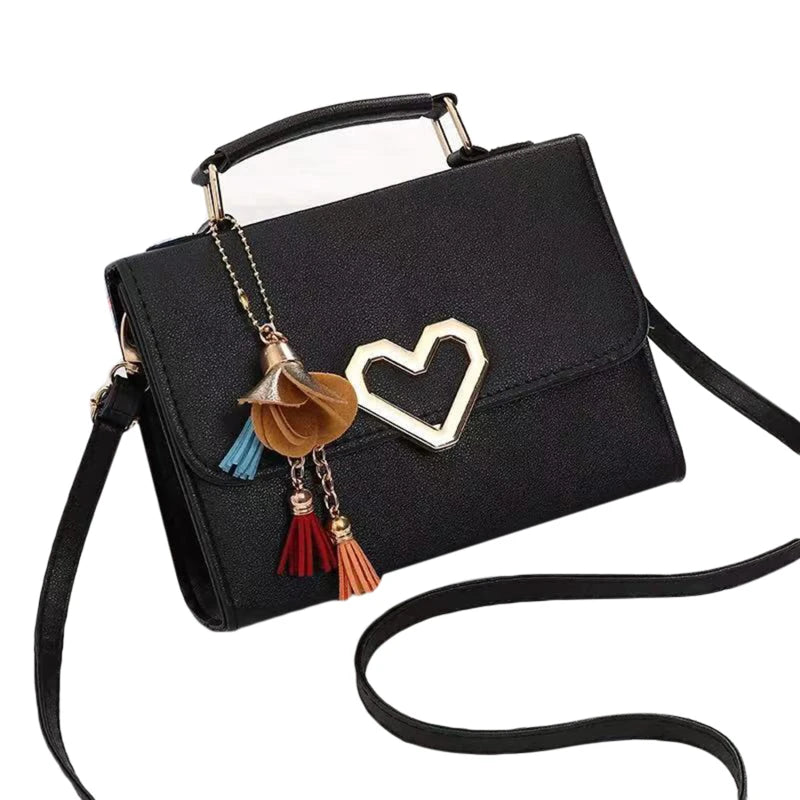 Square Bag Love Button PU Leather Bags For Lady One Shoulder Crossbody Bag