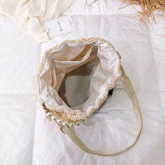 Women Lace Bucket Bag Causal Beach Shoulder Crossbody Bag