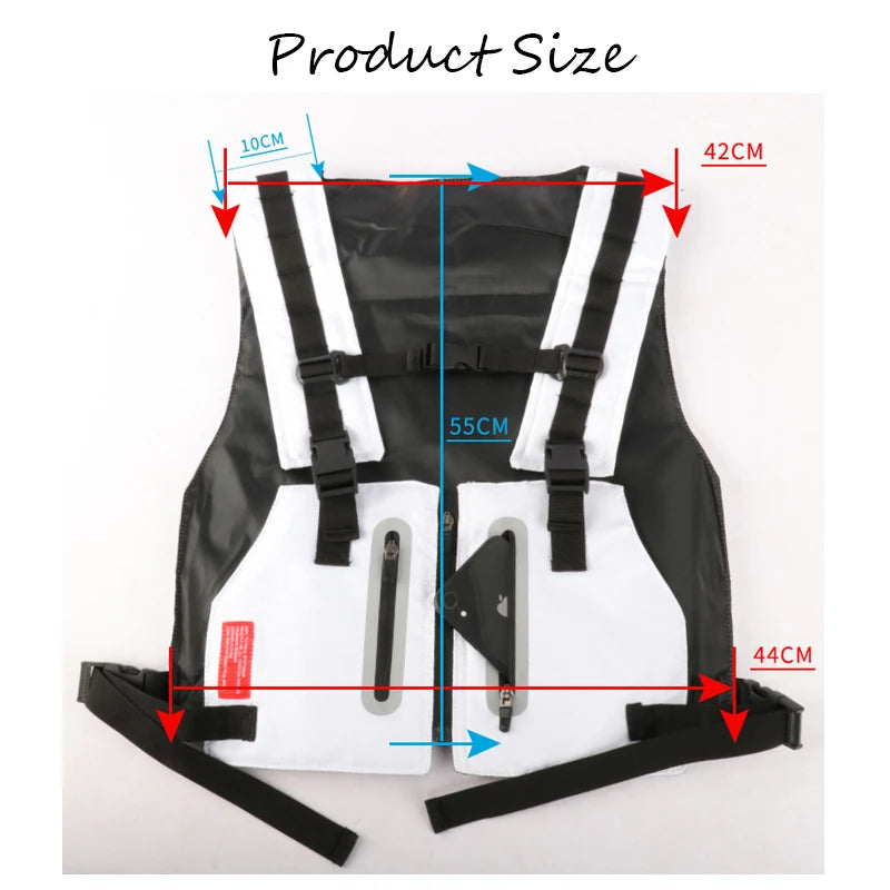 Men Hip Hop Tactical Vest Chest Rig Phone Bag Streetwear Kanye Waistcoat