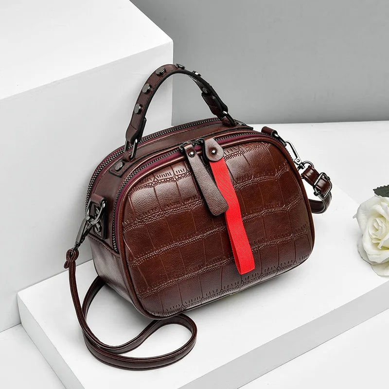 Stripe One-Shoulder Diagonal Small Square Bag Zena 21X9X15cm