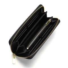 Leather Ladies Water Ripple Long Wallet Clutch Mujer Monedas Y Tarjetas