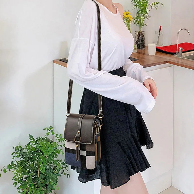 Summer Women's Plaid Shoulder Bag Crossbody Phone Purse Mini Messenger