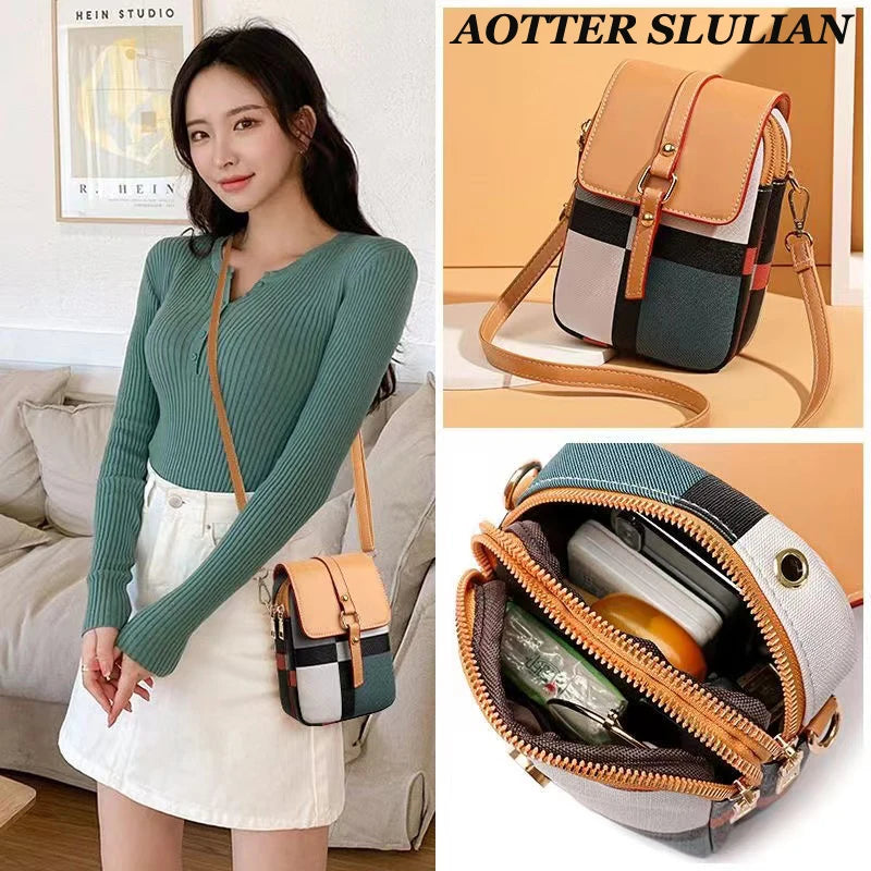 Summer Women's Plaid Shoulder Bag Crossbody Phone Purse Mini Messenger
