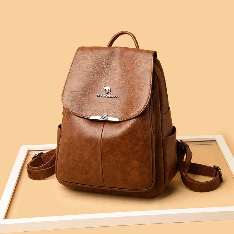 Summer Women Backpack High Soft Leather Women's Backpacks Large Capacity