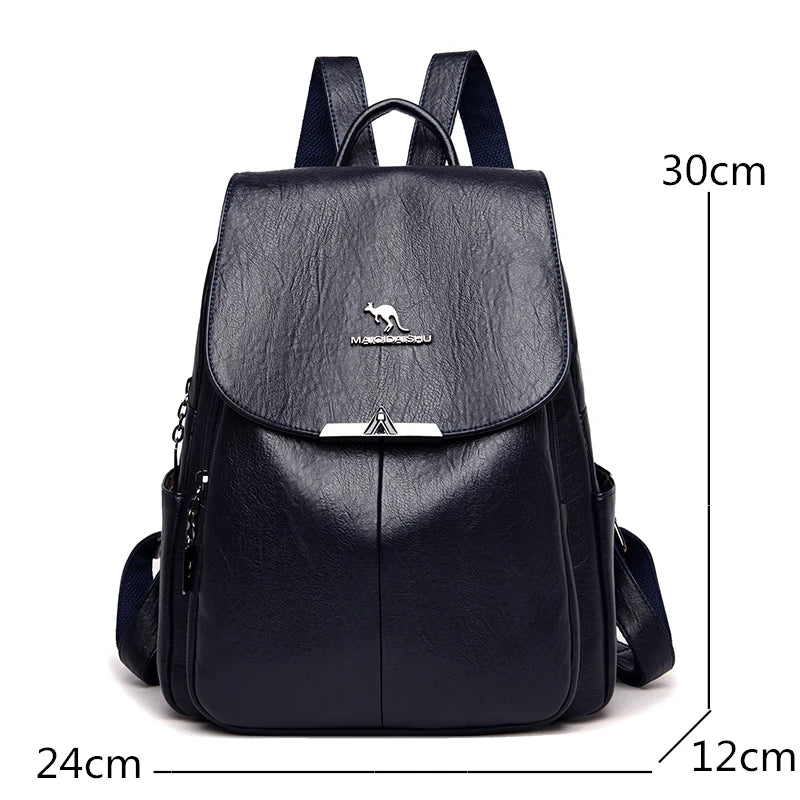 Summer Women Backpack High Soft Leather Women's Backpacks Large Capacity