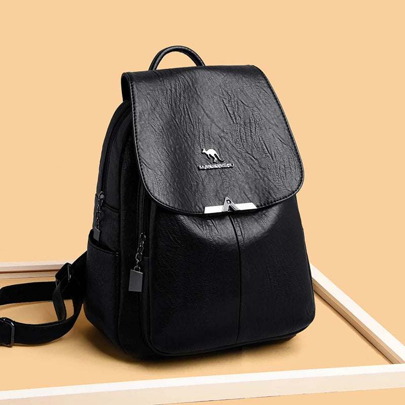 Summer Women Backpack High Soft Leather Women's Backpacks Large Capacity