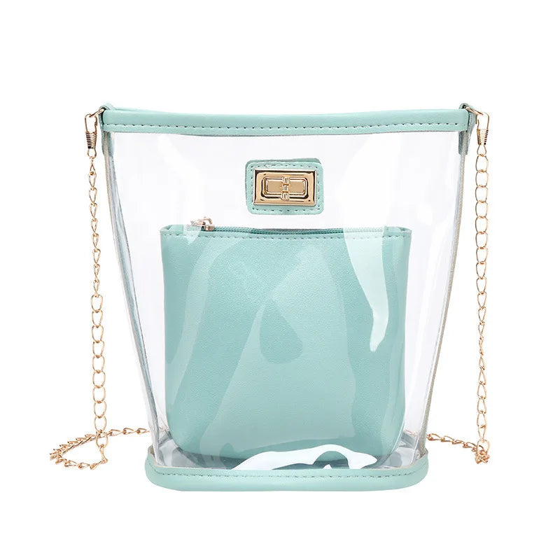 Summer Women Mini Shoulder Bag Clear Transparent Candy Crossbody Bag