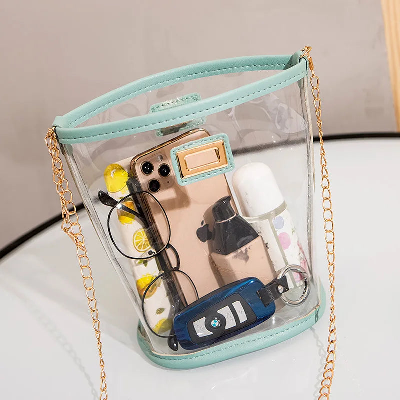 Summer Women Mini Shoulder Bag Clear Transparent Candy Crossbody Bag