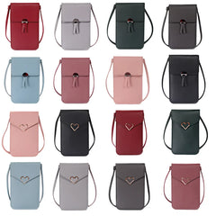 Summer Women Outdoor Crossbody Bag Heart Shaped Touch Screen Phone Wa