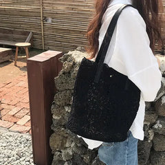 Summer Lace Shoulder Bag Women Handbag - Big Capacity Travel Beach Bag