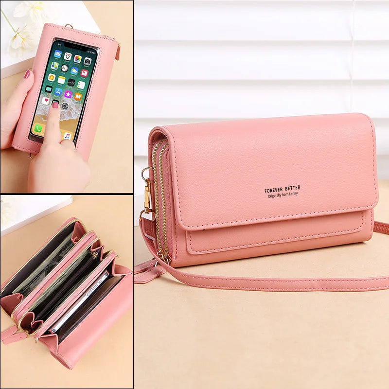 Touch Screen Mobile Phone Women Shoulder Bag Large Capacity Crossbody Purse