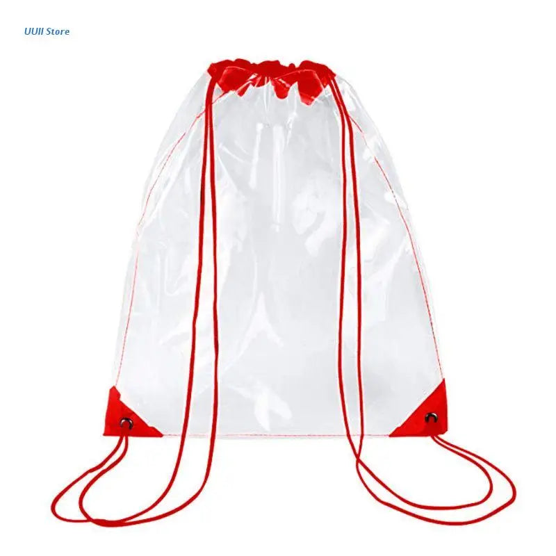 Clear Drawstring Backpack School Gym Bag