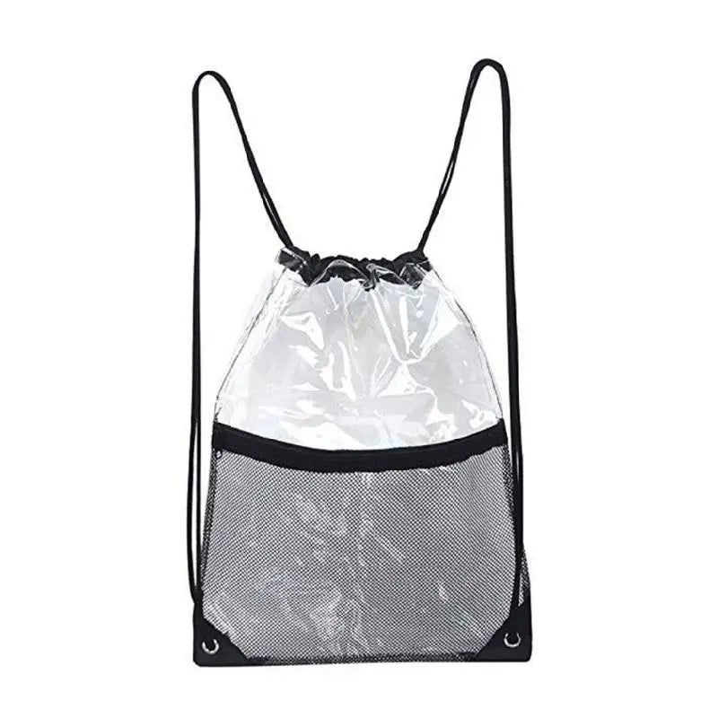 Clear Drawstring Backpack School Tote Gym Bag