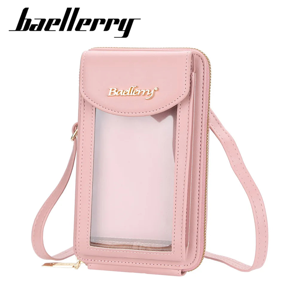 Women's Transparent Touch Screen Mobile Phone Bag
