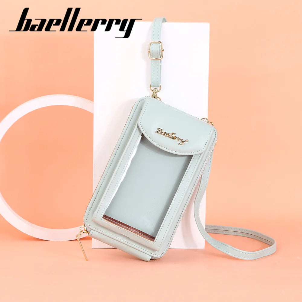 Women's Transparent Touch Screen Mobile Phone Bag