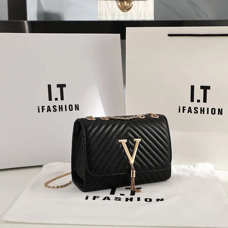 Embroidery Women Crossbody Bag Sequined Tassel Handbag