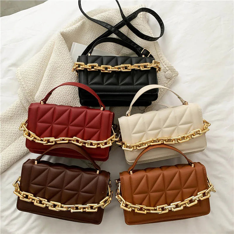 Women Chain Handbag Adjustable Shoulder Strap Satchels