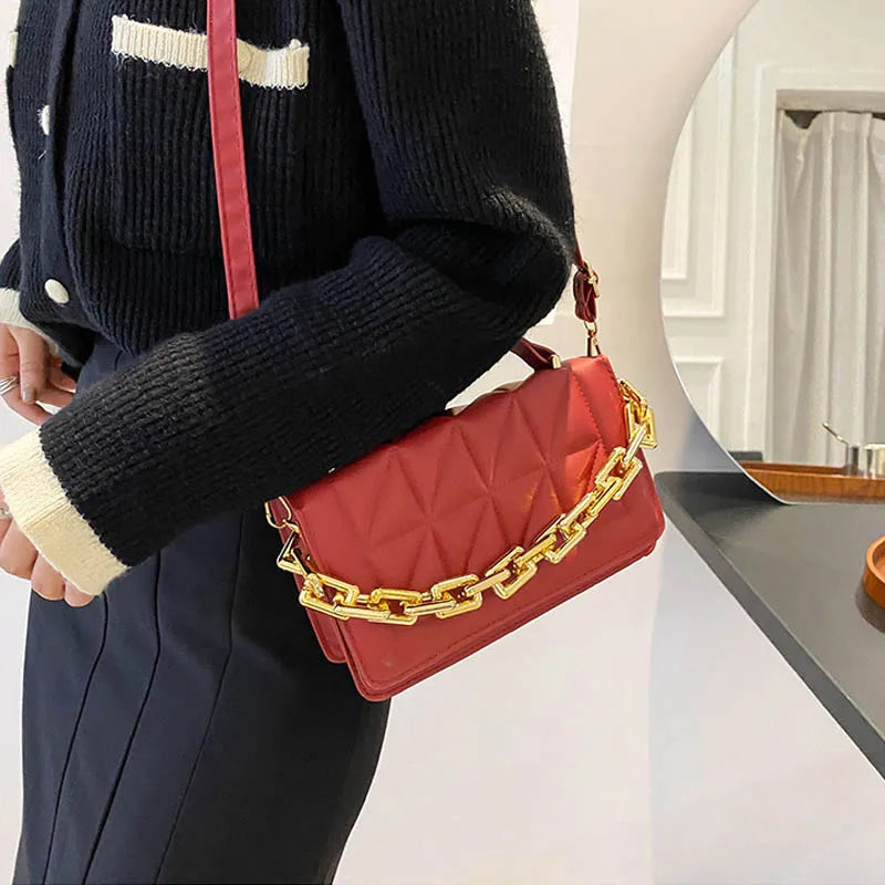 Women Chain Handbag Adjustable Shoulder Strap Satchels