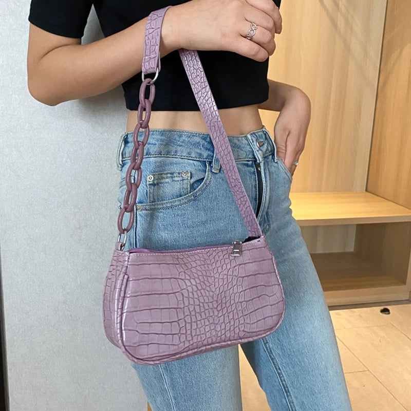 Women's PU Leather Shoulder Bag Crossbody Handbag Zipper Small Square Bag