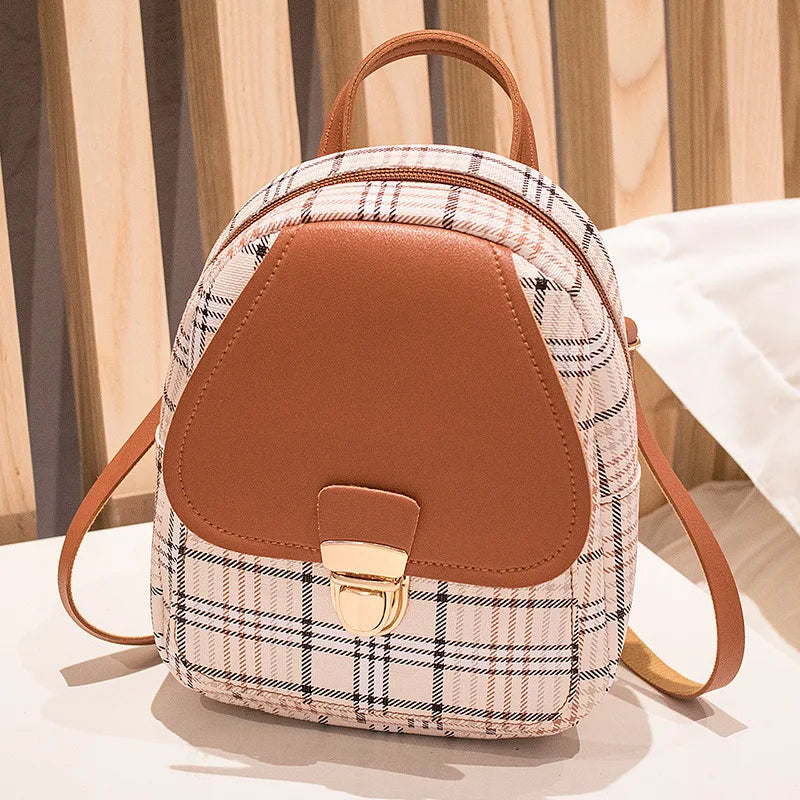 Plaid Teenage Girl Mini Crossbody Bag Shoulder Phone Purse