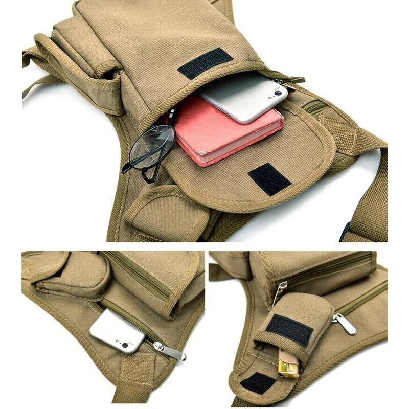 Tactical Drop Leg Bag Large Capacity Thigh Pouch Waist Shoulder Cycling Bags