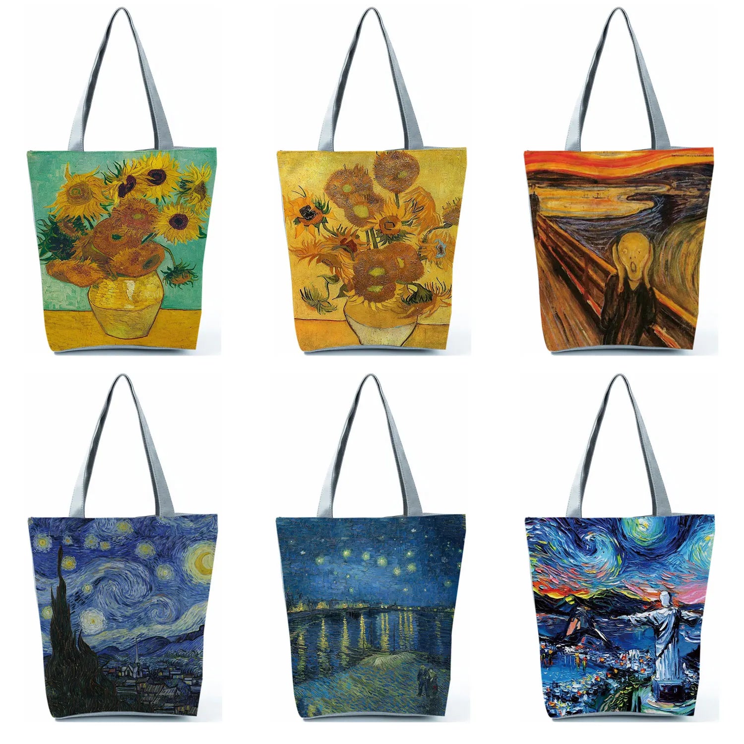 Van Gogh Oil Painting Tote Bag Retro Art Travel Bag Women Leisure Eco Shopping