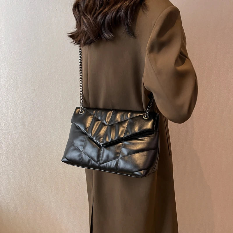 Vintage V-Line Shoulder Crossbody Bags Women Handbag and Purses