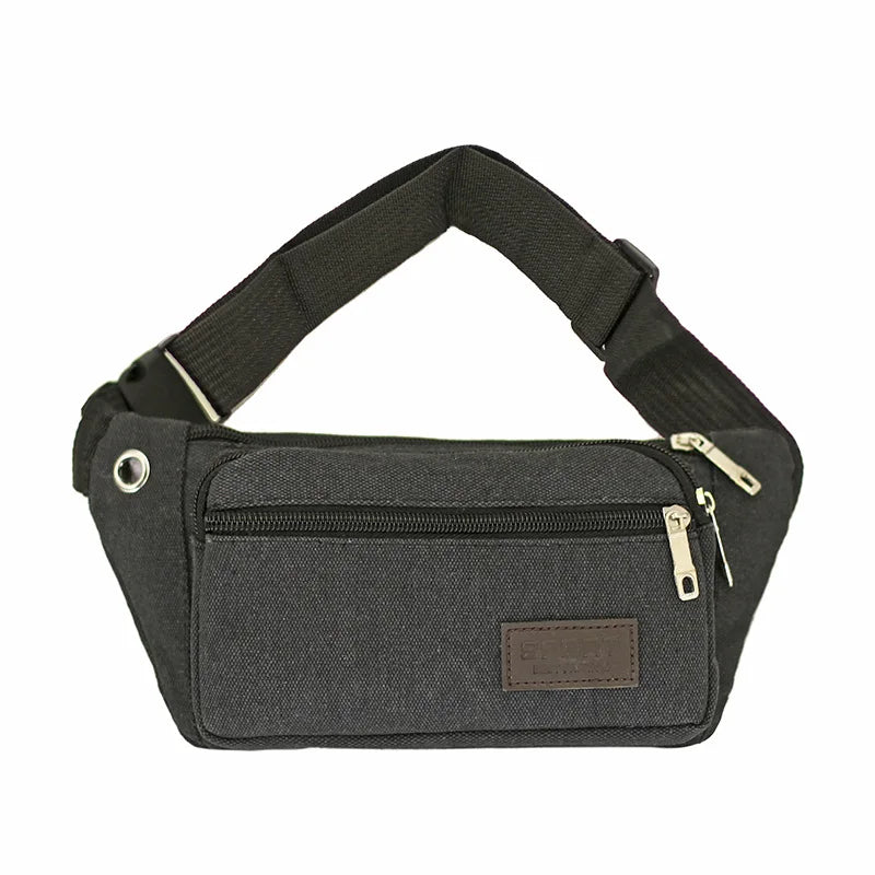 Vintage Canvas Waist Bag Large Phone Belt Pouch