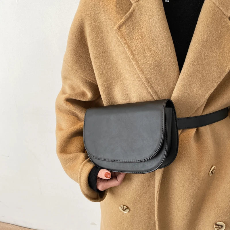 Vintage Saddle Bag Small PU Leather Crossbody Bags for Women