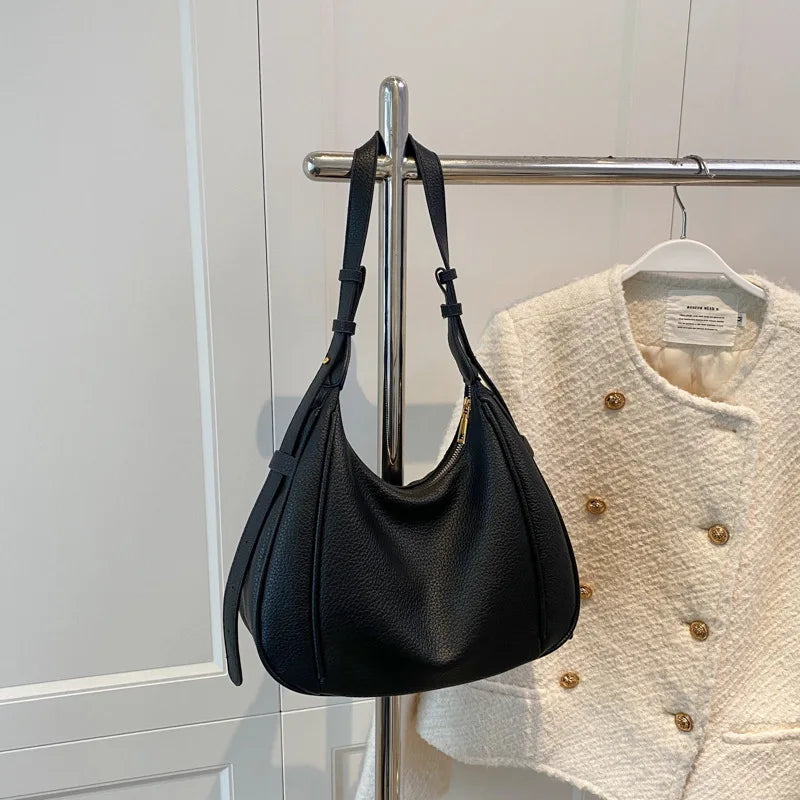 Vintage Women Shoulder Bag PU Leather Crossbody Bags Female Solid Hobo Bag
