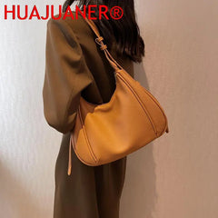 Vintage Women Shoulder Bag PU Leather Crossbody Bags Female Solid Hobo Bag