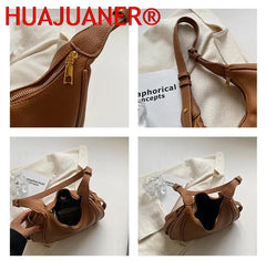 Vintage Women Shoulder Bag PU Leather Crossbody Bags Female Solid Hobo Bag