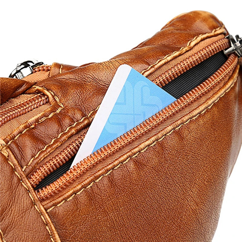 Vintage Women's Waist Bag PU Leather Zipper Adjustable Ladies Shoulder Bag