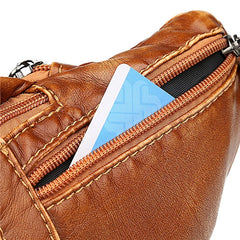 Vintage Women's Waist Bag PU Leather Zipper Adjustable Ladies Shoulder Bag