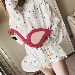 Girls Flamingo Shape Purse Satchel Crossbody Shoulder Bag Messenger Handbag