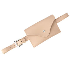 Vintage PU Leather Waist Bag Women Belt Phone Pouch Small Chest Pack