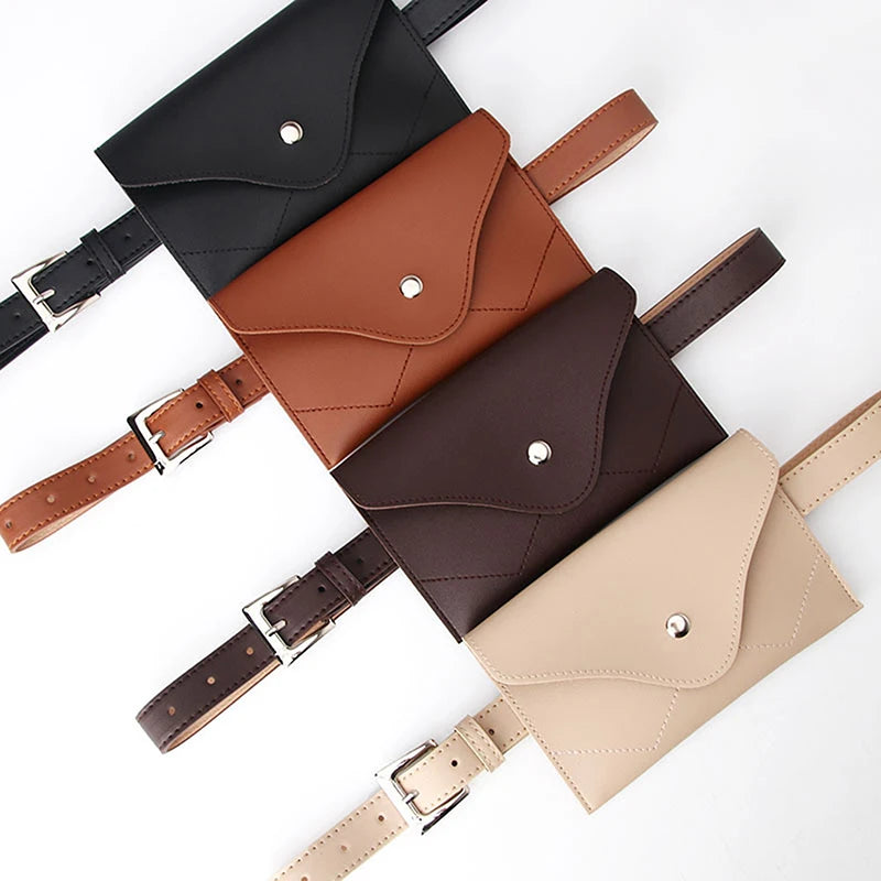 PU Leather Waist Bag for Women, Small Phone Pouch Belt Pack