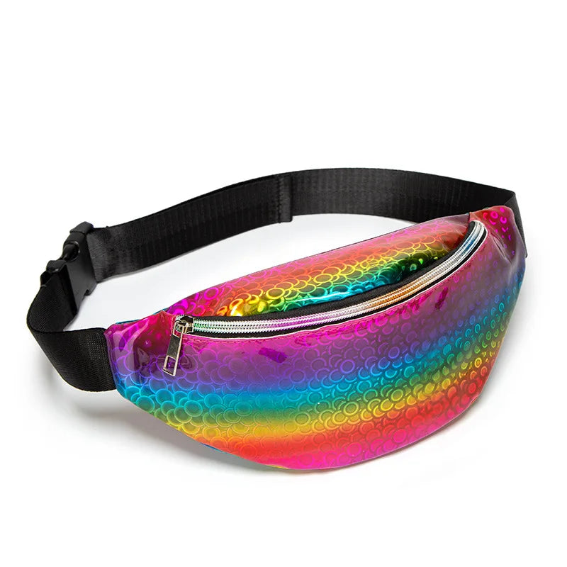 Rainbow Sequins Waist Bag Fanny Pack Wallet Purses Chest Pack