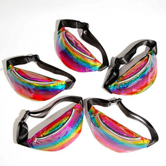 Rainbow Sequins Waist Bag Fanny Pack Wallet Purses Chest Pack