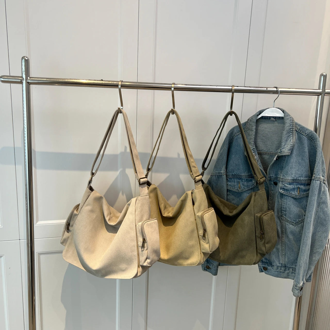 Canvas Shoulder Bag Women's Cross Body Handbag Tote Messenger Rucksack