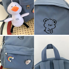 Waterproof Nylon Women Backpack Schoolbag Teenage Girls